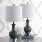 Lampe de table à LED Vermont 22 en verre/métal, blanche (lot de 2) par JONATHAN Y