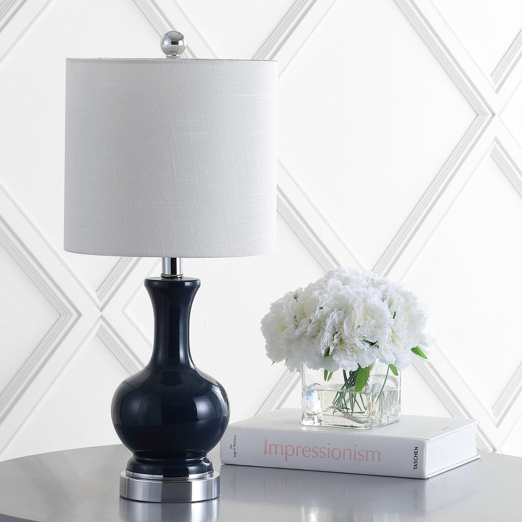 Lampe de table à LED Vermont 22 en verre/métal, blanche (lot de 2) par JONATHAN Y