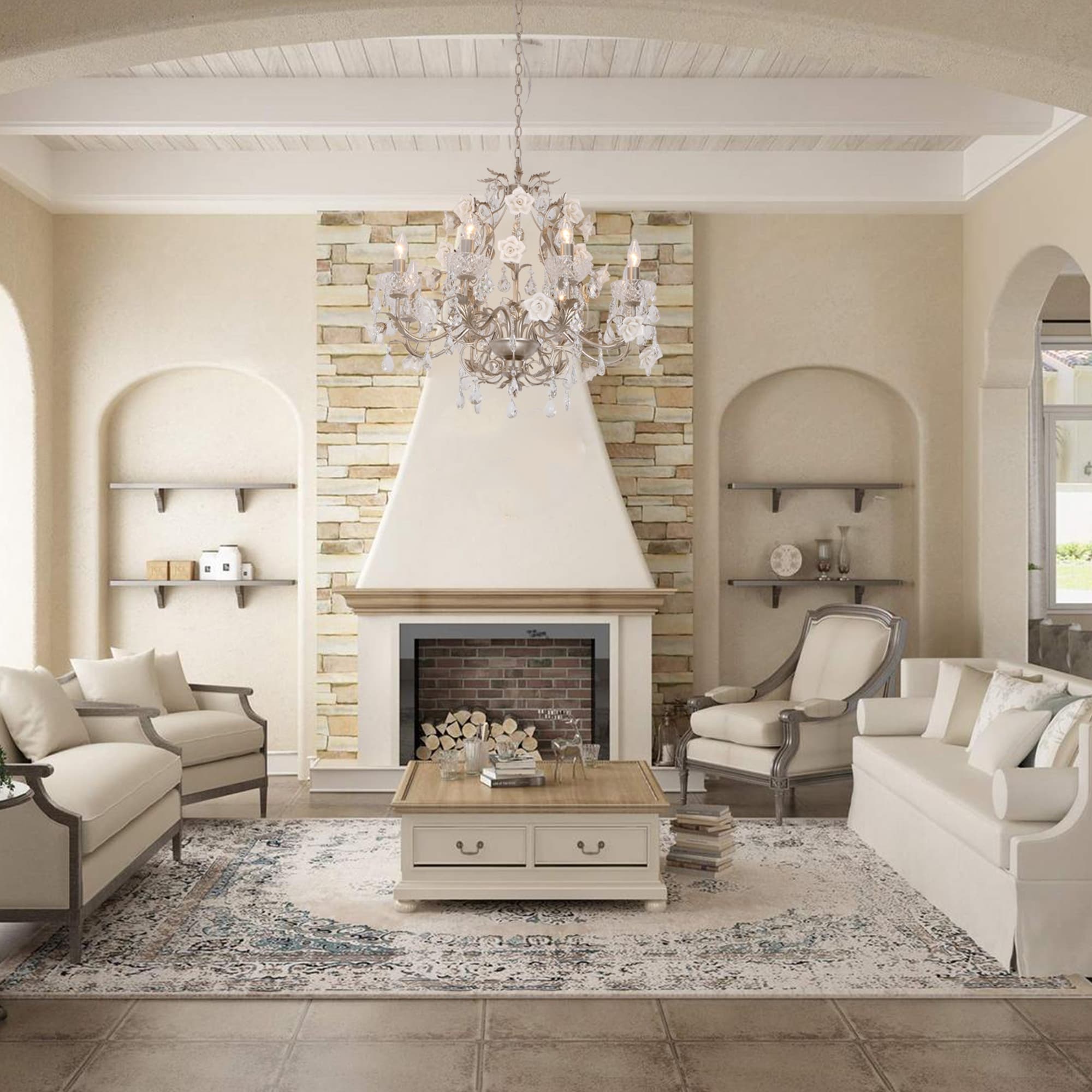 Magnifique et élégant lustre décoratif vintage en cristal rose Palace