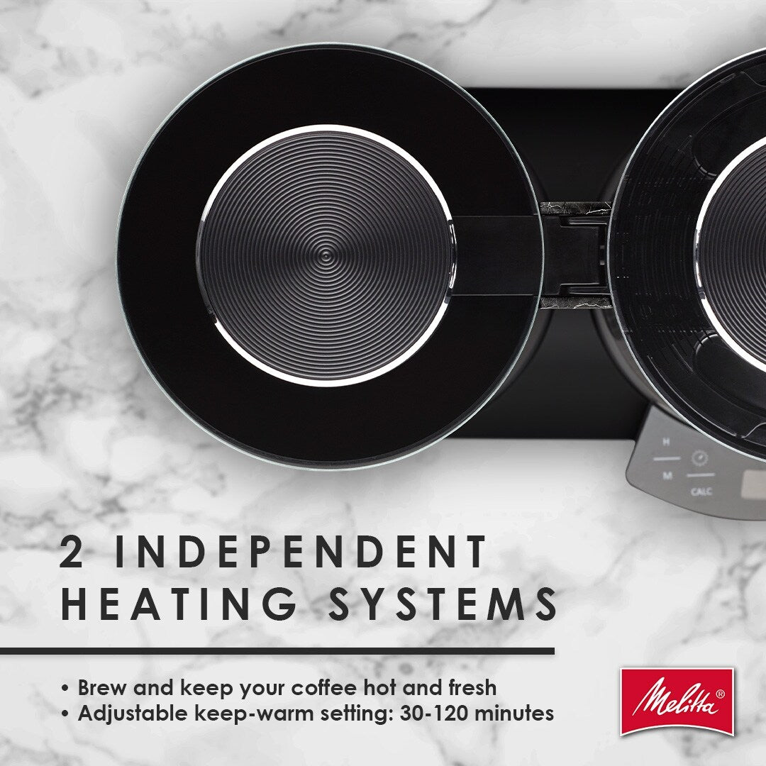 Cafetière filtre Vision Luxe 12 tasses avec tableau de bord rotatif