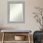 Beveled Bathroom Wall Mirror - Vista Brushed Nickel Frame