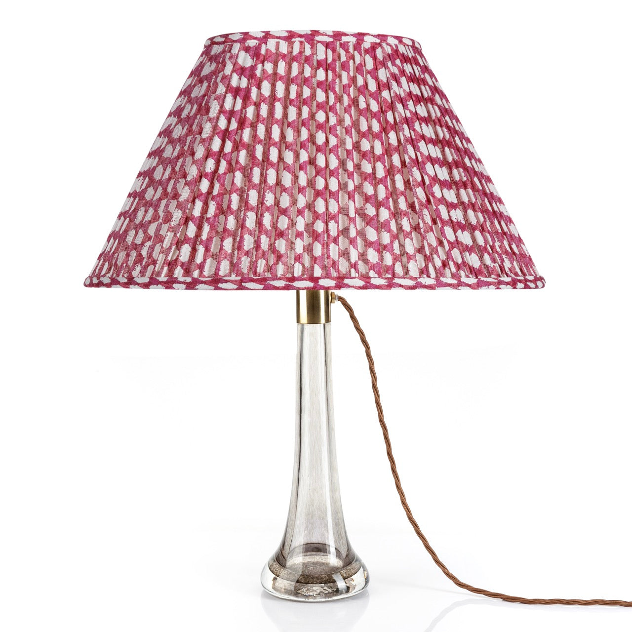 Abat-jour Fermoie en Osier Fuchsia