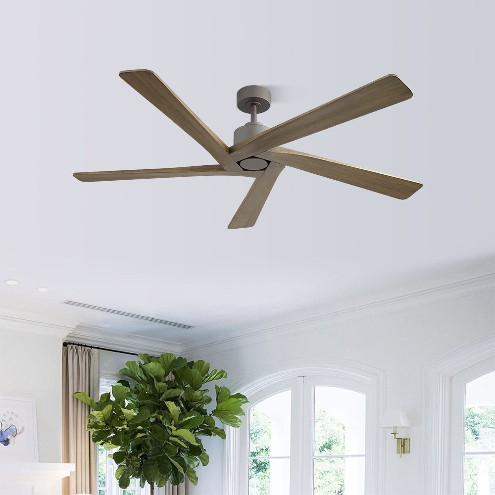Ventilateur de plafond d'intérieur WINGBO 54 pouces avec moteur à courant continu sans éclairage - N/A