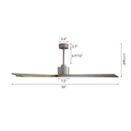 Ventilateur de plafond d'intérieur WINGBO 54 pouces avec moteur à courant continu sans éclairage - N/A