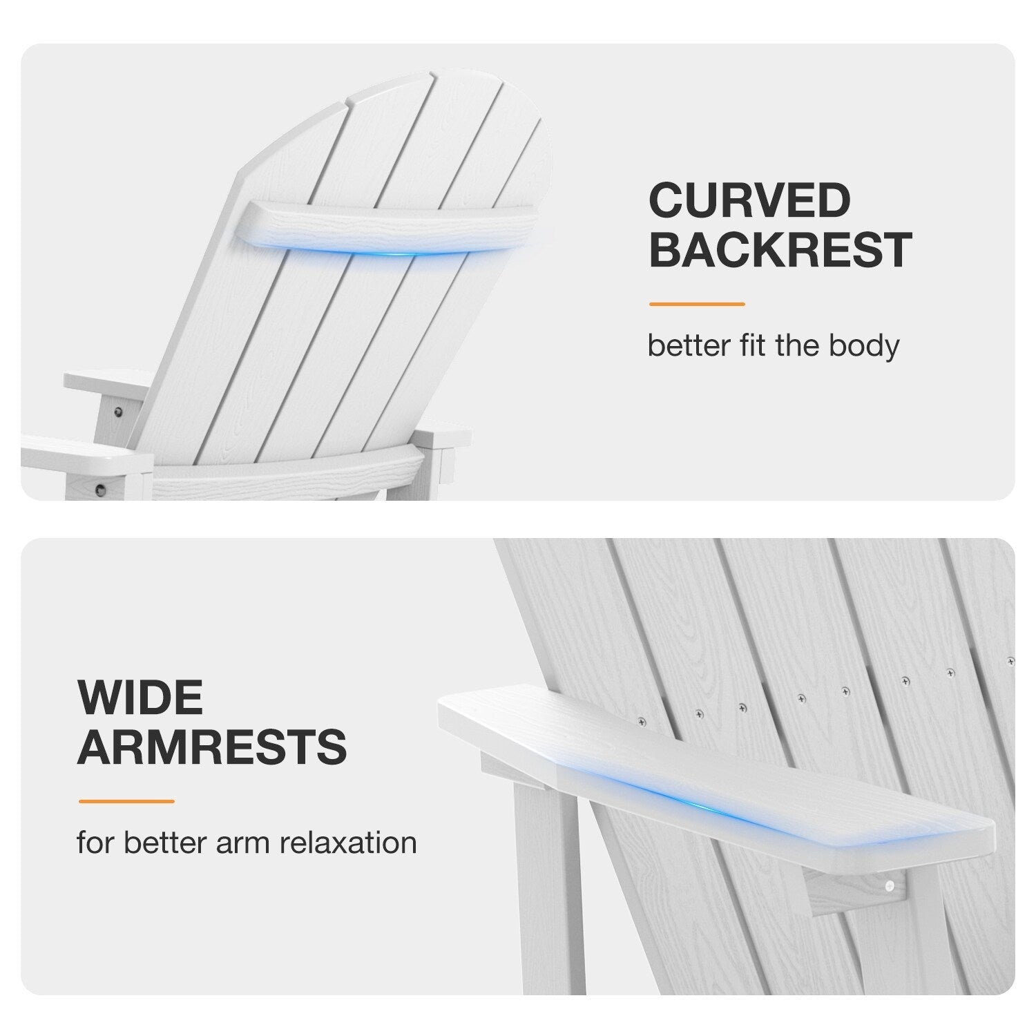 Chaise à bascule d'extérieur toutes saisons WINSOON, lot de 2