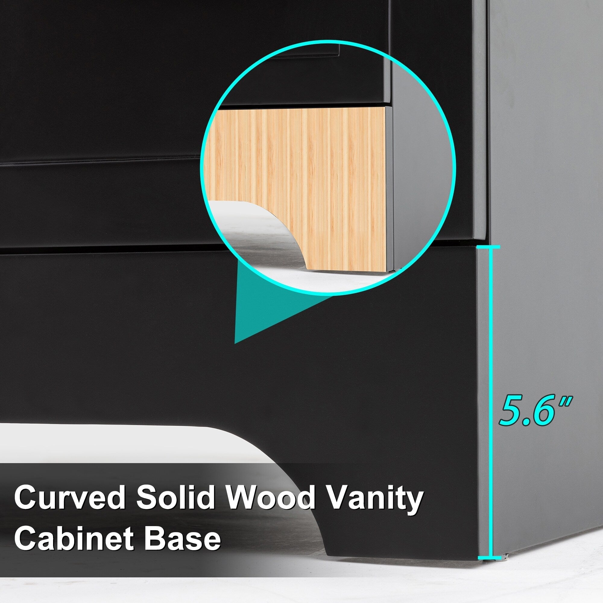 Ensemble de meuble-lavabo Wavy Line 30/36/48 avec lavabo et robinet