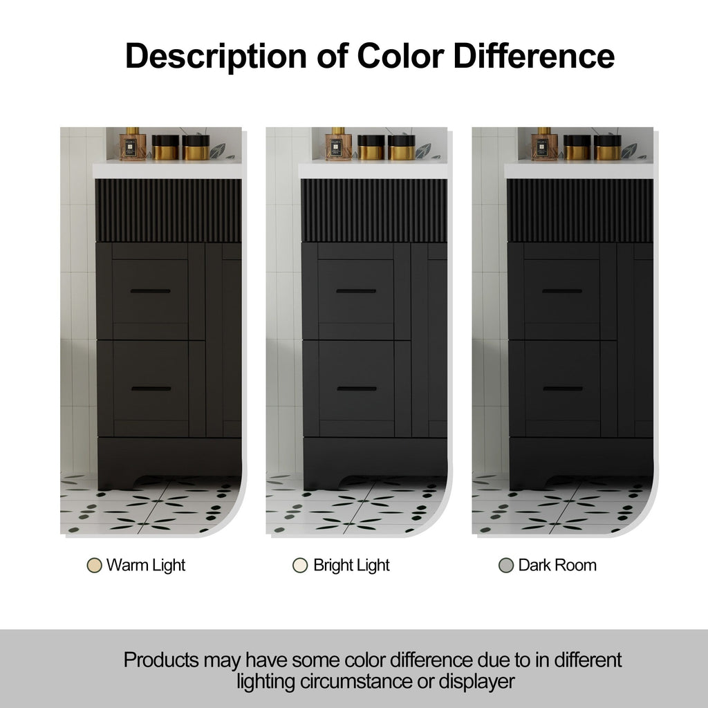 Ensemble de meuble-lavabo Wavy Line 30/36/48 avec lavabo et robinet