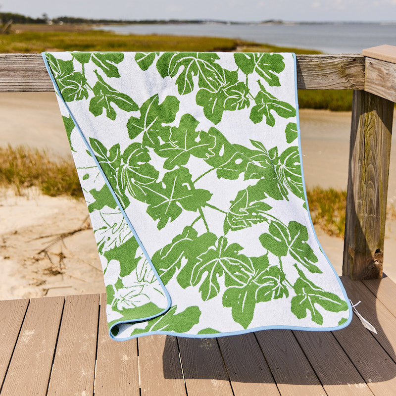 Serviette de plage Feuille de Figuier - Weezie x Peter Dunham