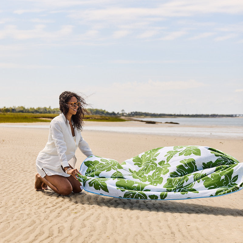 Serviette de plage Feuille de Figuier - Weezie x Peter Dunham