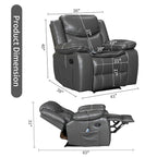 Fauteuil inclinable chauffant et massant en cuir durable à siège large