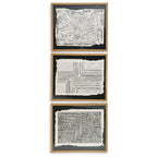 Décoration murale Wonderstow noir/beige, lot de 3