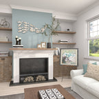 Décoration murale en bois faite main, motif poisson nageur, effet vieilli marron - Blanc - Roche River Decor