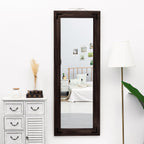 Miroir de sol pleine longueur avec cadre en bois rustique de style ferme - 65 x 24