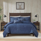 Parure de couette surdimensionnée et rembourrée en denim bleu Woolrich Perry