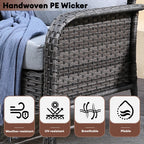 Ensemble de conversation de 4 pièces pour patio extérieur XIZZI avec table