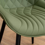 Lot de 2 chaises de salle à manger modernes en cuir rembourré sans accoudoirs