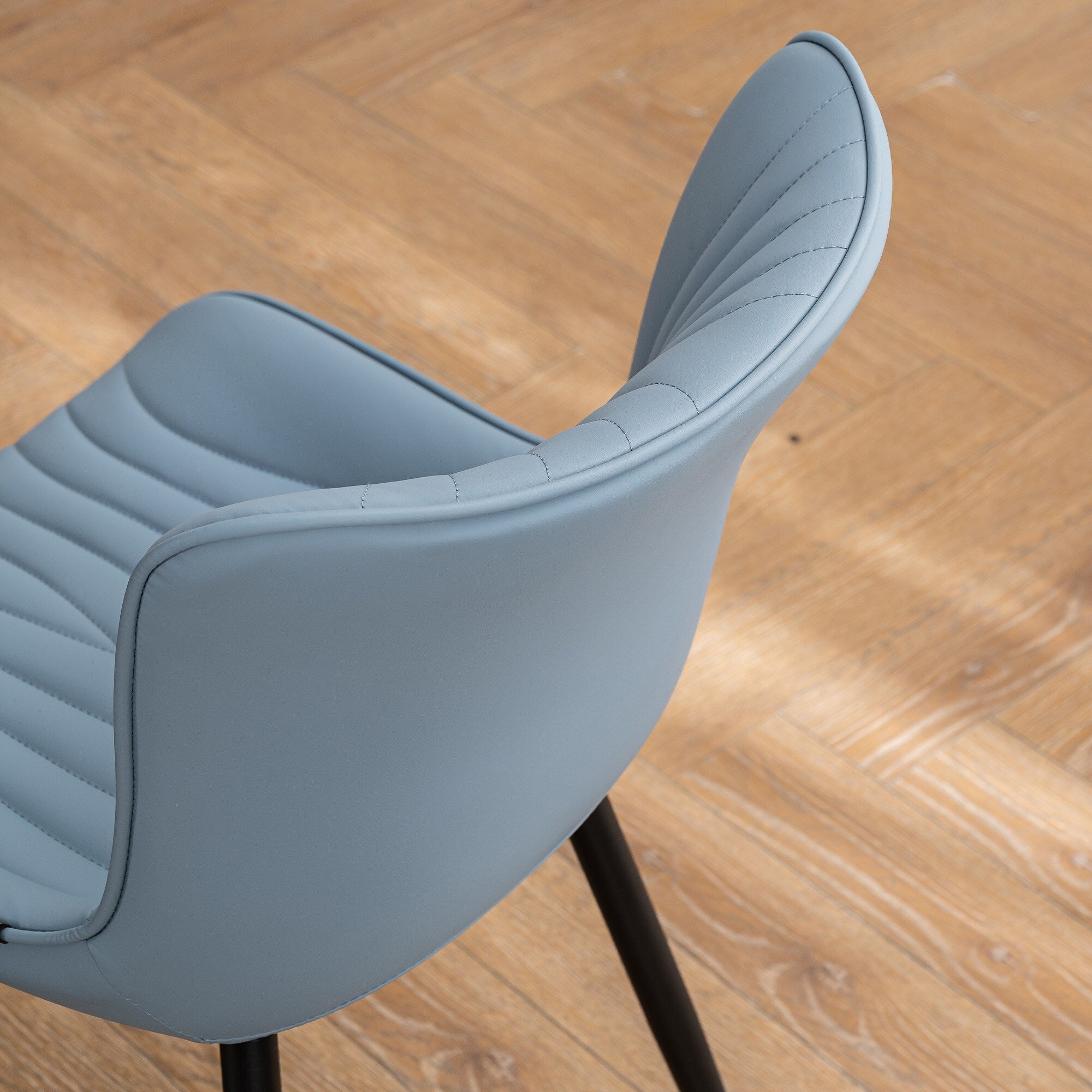 Lot de 2 chaises de salle à manger modernes en cuir rembourré sans accoudoirs