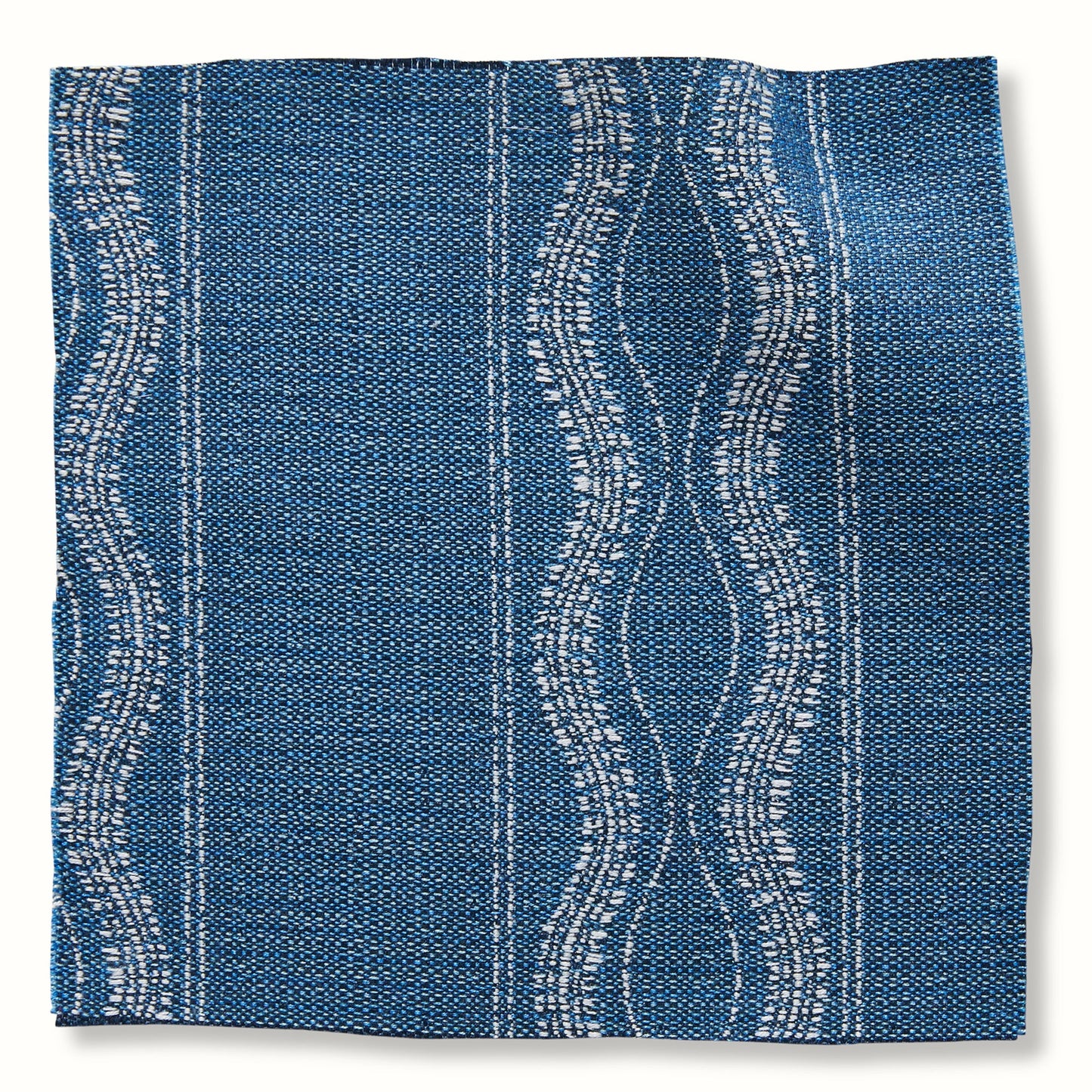 Pouf intérieur/extérieur en lapis-lazuli de Peter Dunham Textiles