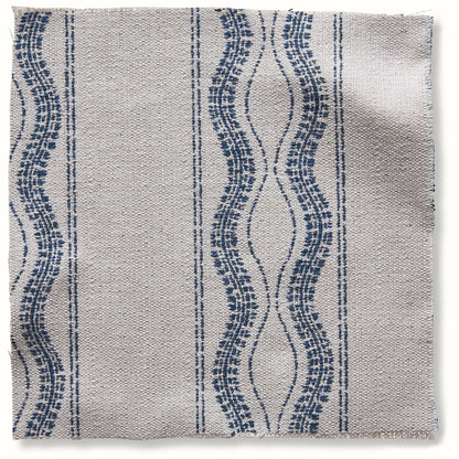 Pouf intérieur/extérieur en textile Peter Dunham Zanzibar Naturel/Bleu