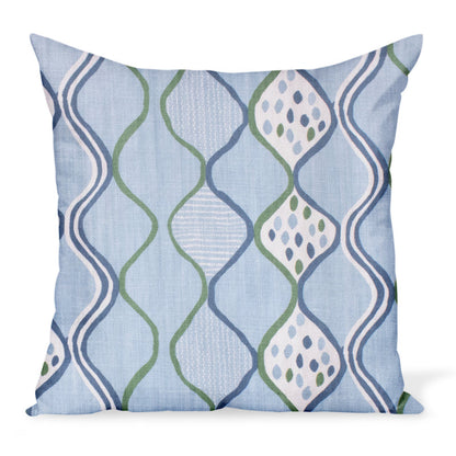 Coussin Baltic Wave bleu/vert Peter Dunham Textiles