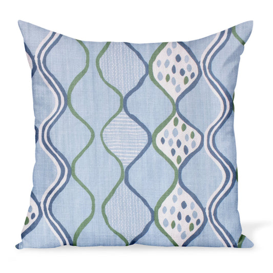 Coussin Baltic Wave bleu/vert Peter Dunham Textiles