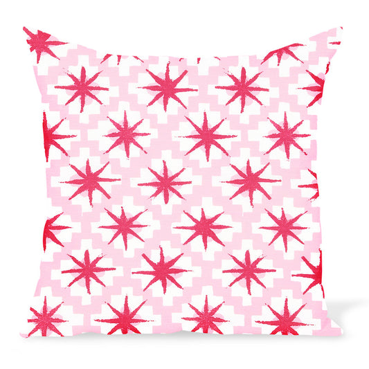 Coussin d'extérieur Peter Dunham Textiles Starburst framboise/rose